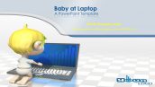 قالب پاورپوینت سه بعدی متحرک baby at laptop
