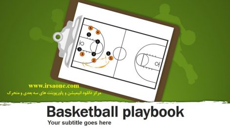 قالب پاورپوینت سه بعدی متحرک basketball playbook